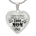 I Speak for Those Who Have No Voice Engraved Heart Necklace