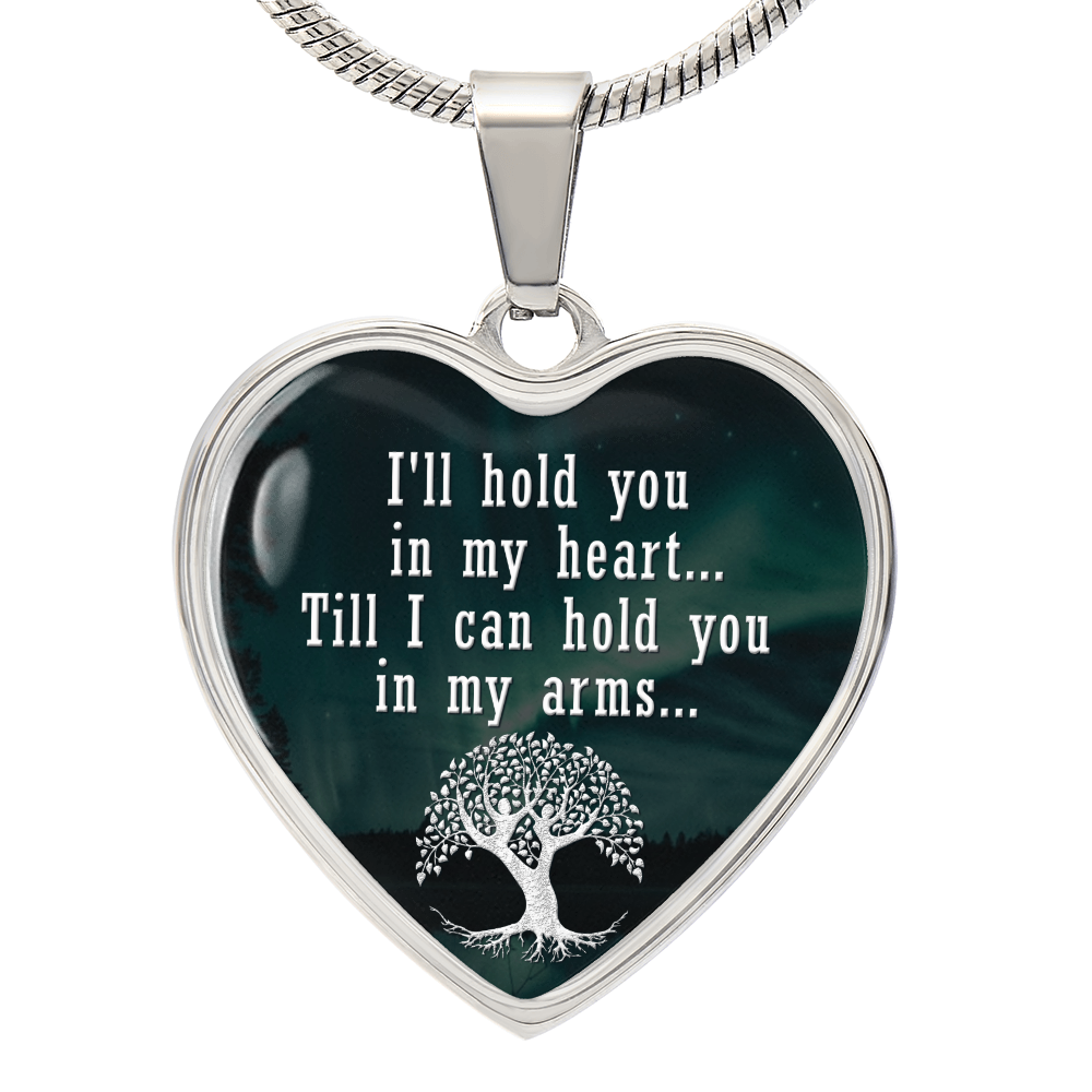 Hold You in My Heart Engraved Heart Necklace