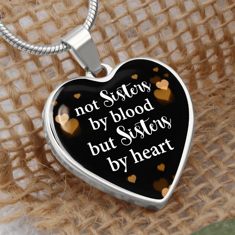 Sisters by Heart Engraved Heart Necklace