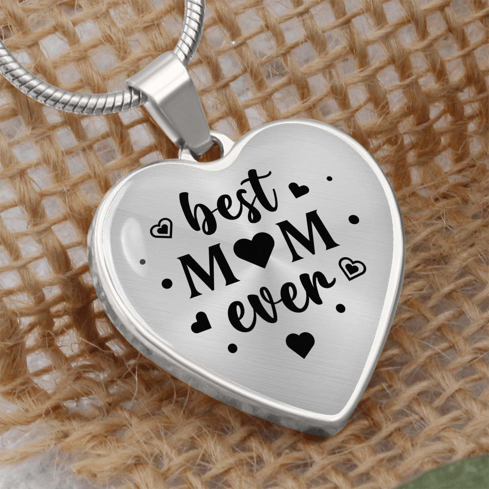 Best Mum Ever Engraved Heart Necklace