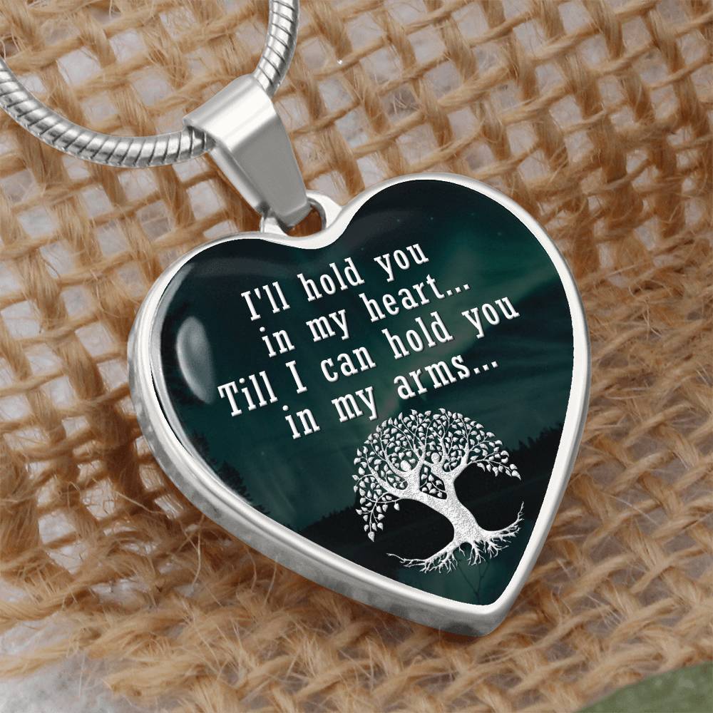 Hold You in My Heart Engraved Heart Necklace