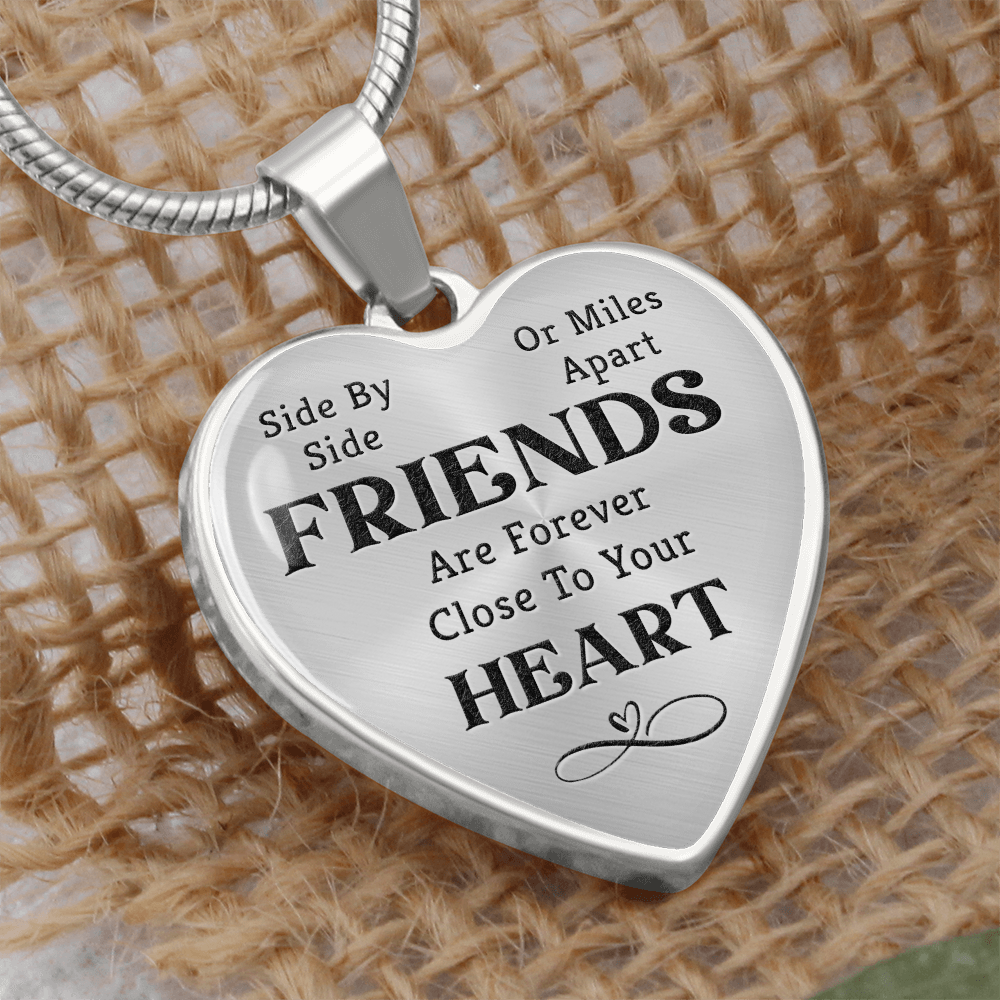 Friends Are Forever Engraved Heart Necklace