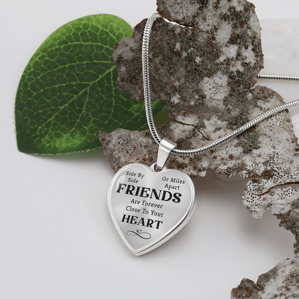 Friends Are Forever Engraved Heart Necklace