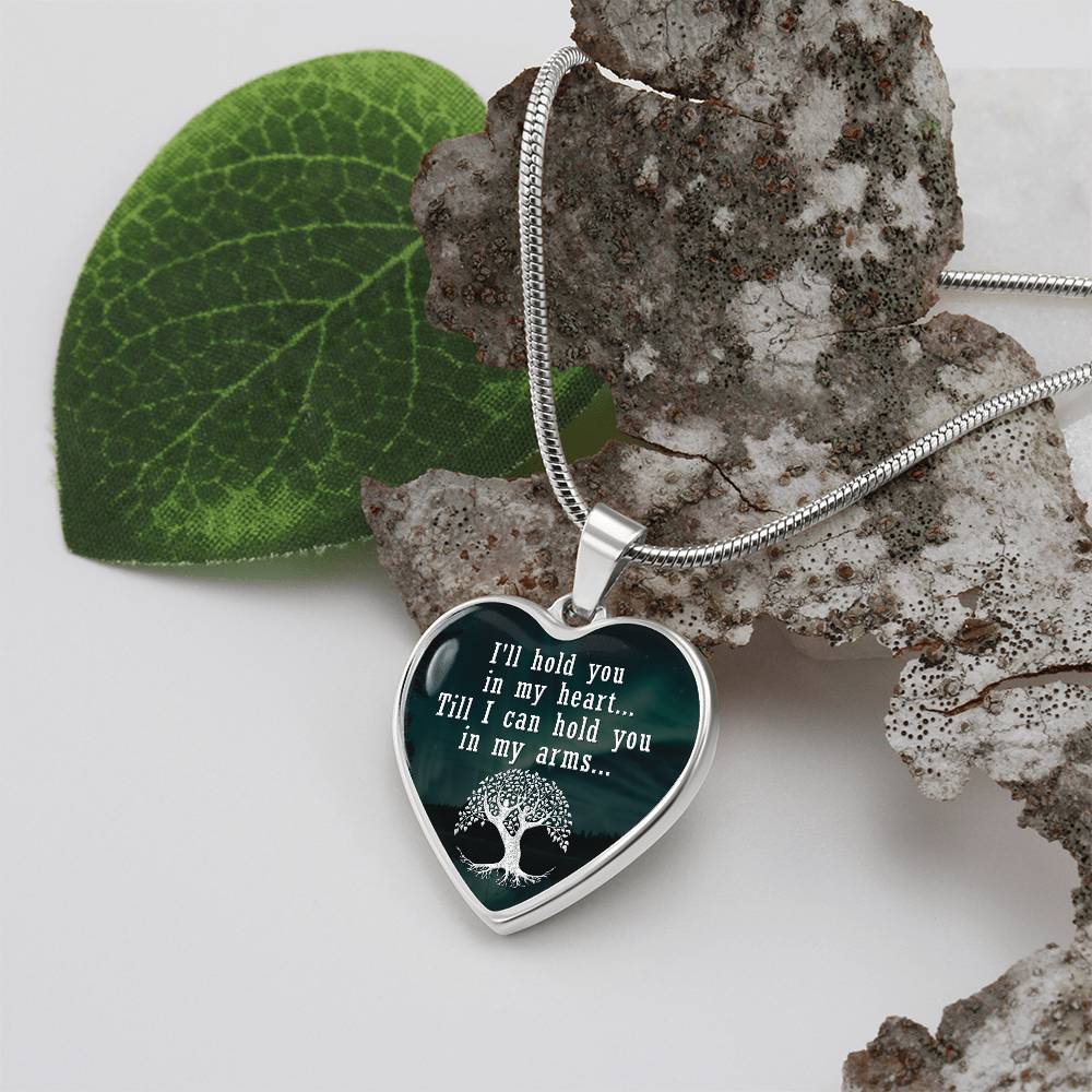 Hold You in My Heart Engraved Heart Necklace