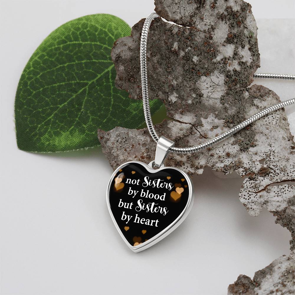 Sisters by Heart Engraved Heart Necklace