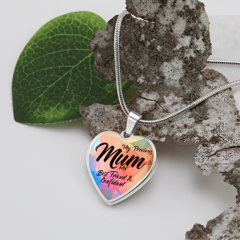 My Precious Mum Best Friend & Confidant Engraved Heart Necklace