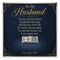 To My Husband – Best Friend & Greatest Blessing Engraved Men’s Ring