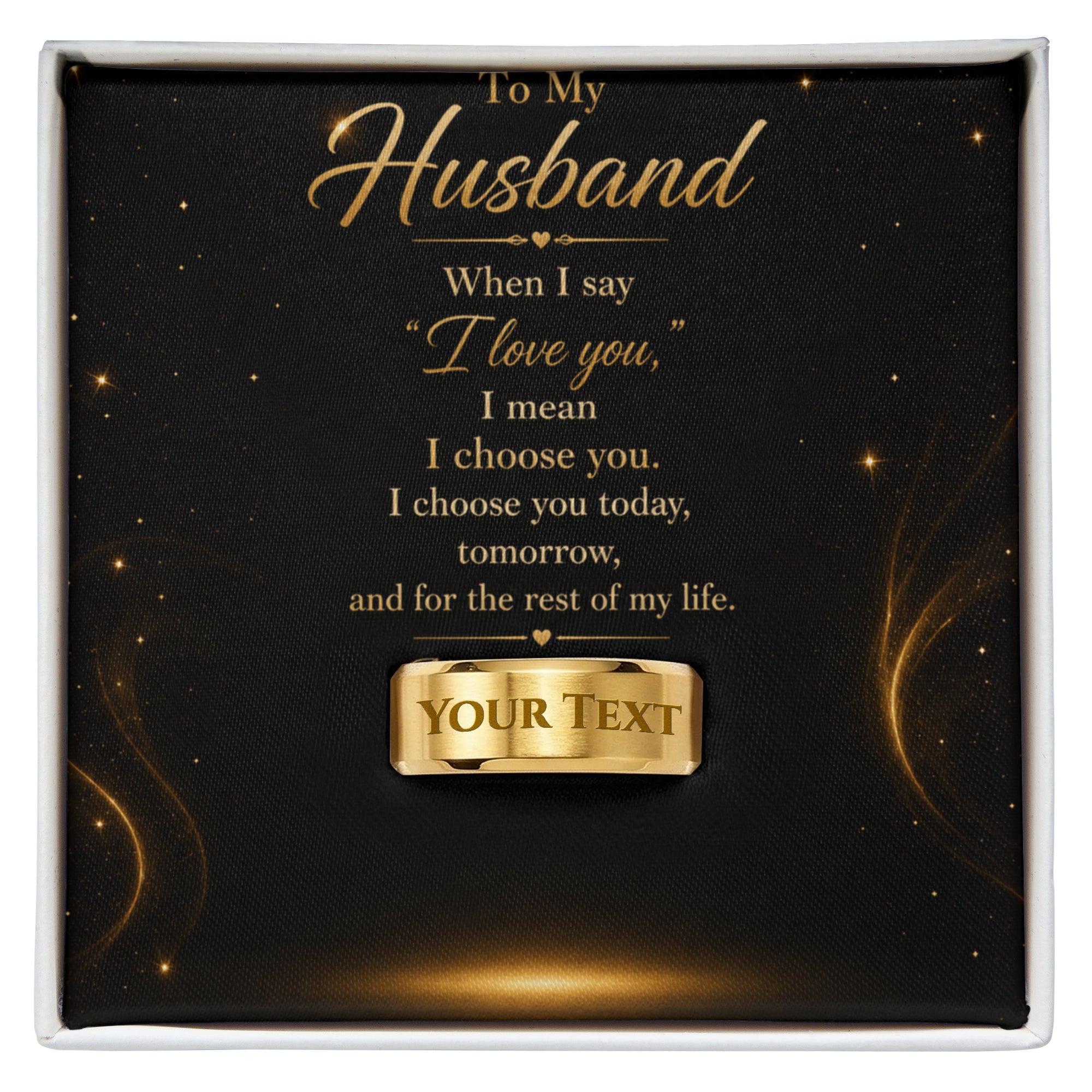 To My Husband – I Choose You Engraved Men’s Ring