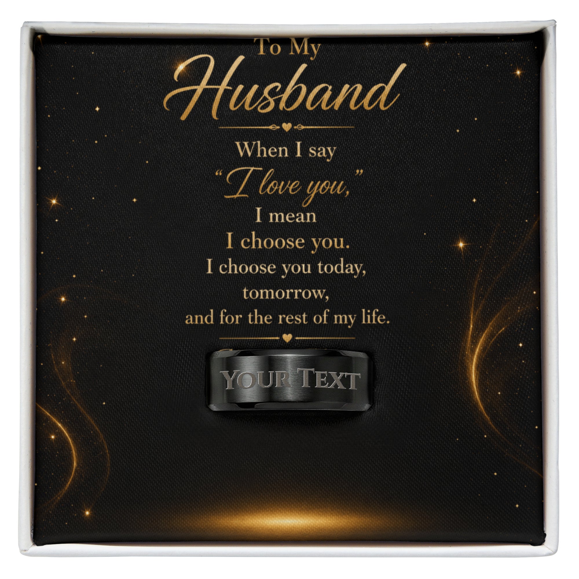 To My Husband – I Choose You Engraved Men’s Ring