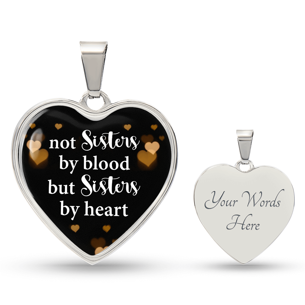 Sisters by Heart Engraved Heart Necklace