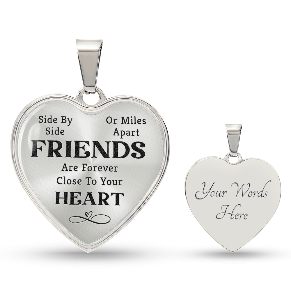 Friends Are Forever Engraved Heart Necklace