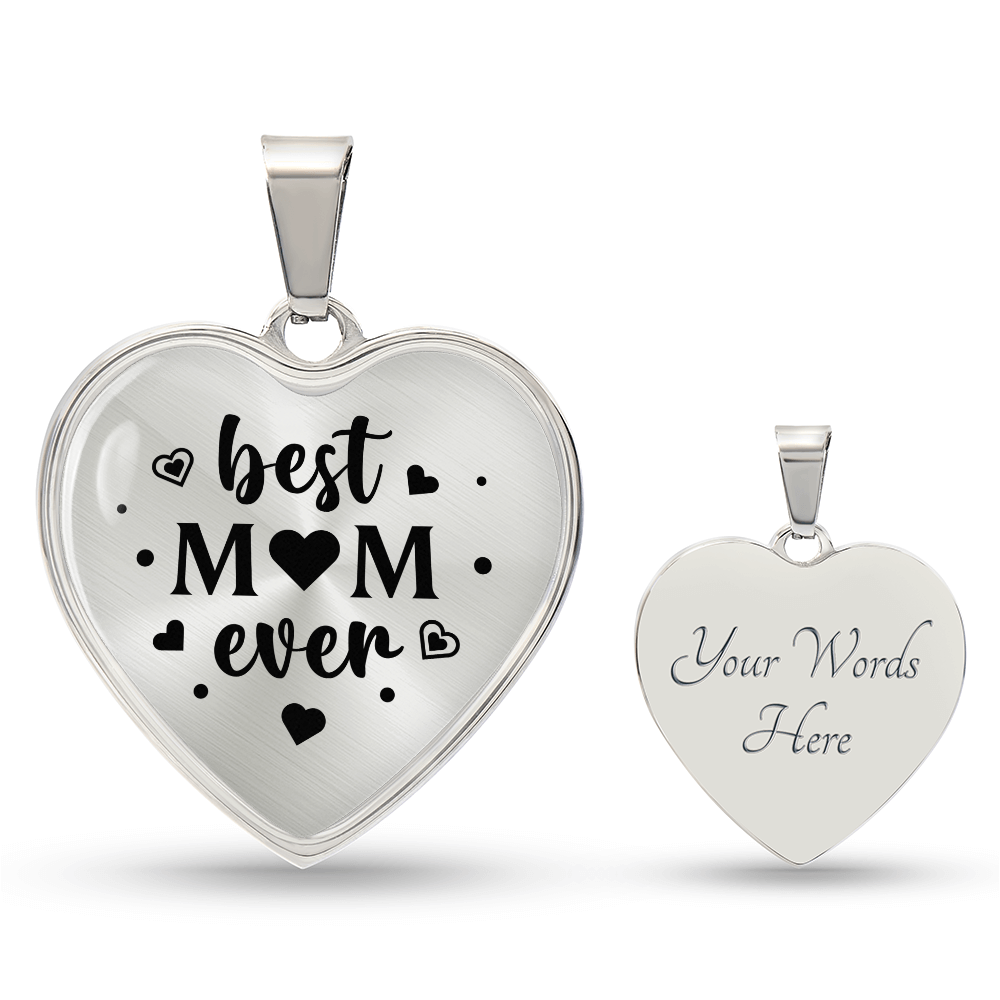 Best Mum Ever Engraved Heart Necklace