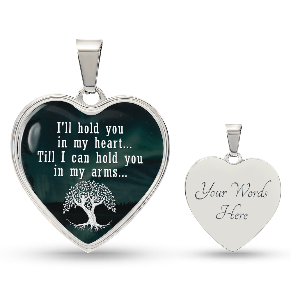 Hold You in My Heart Engraved Heart Necklace