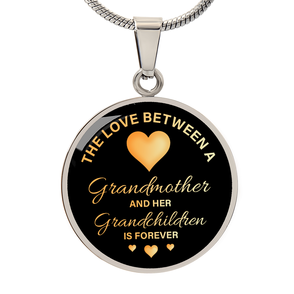 The Love Between a Grandmother and Grandchildren Is Forever Circle Necklace