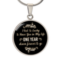 One Year Down Forever to Go Anniversary Circle Necklace