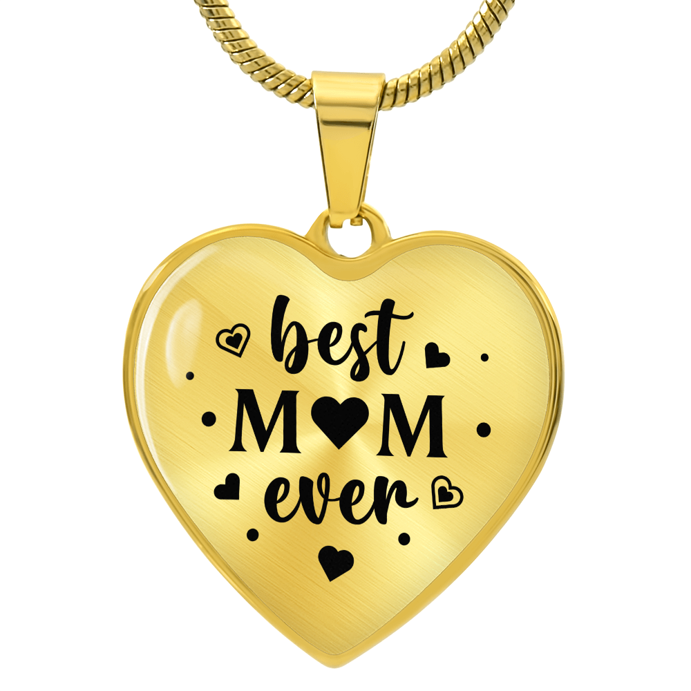 Best Mum Ever Engraved Heart Necklace