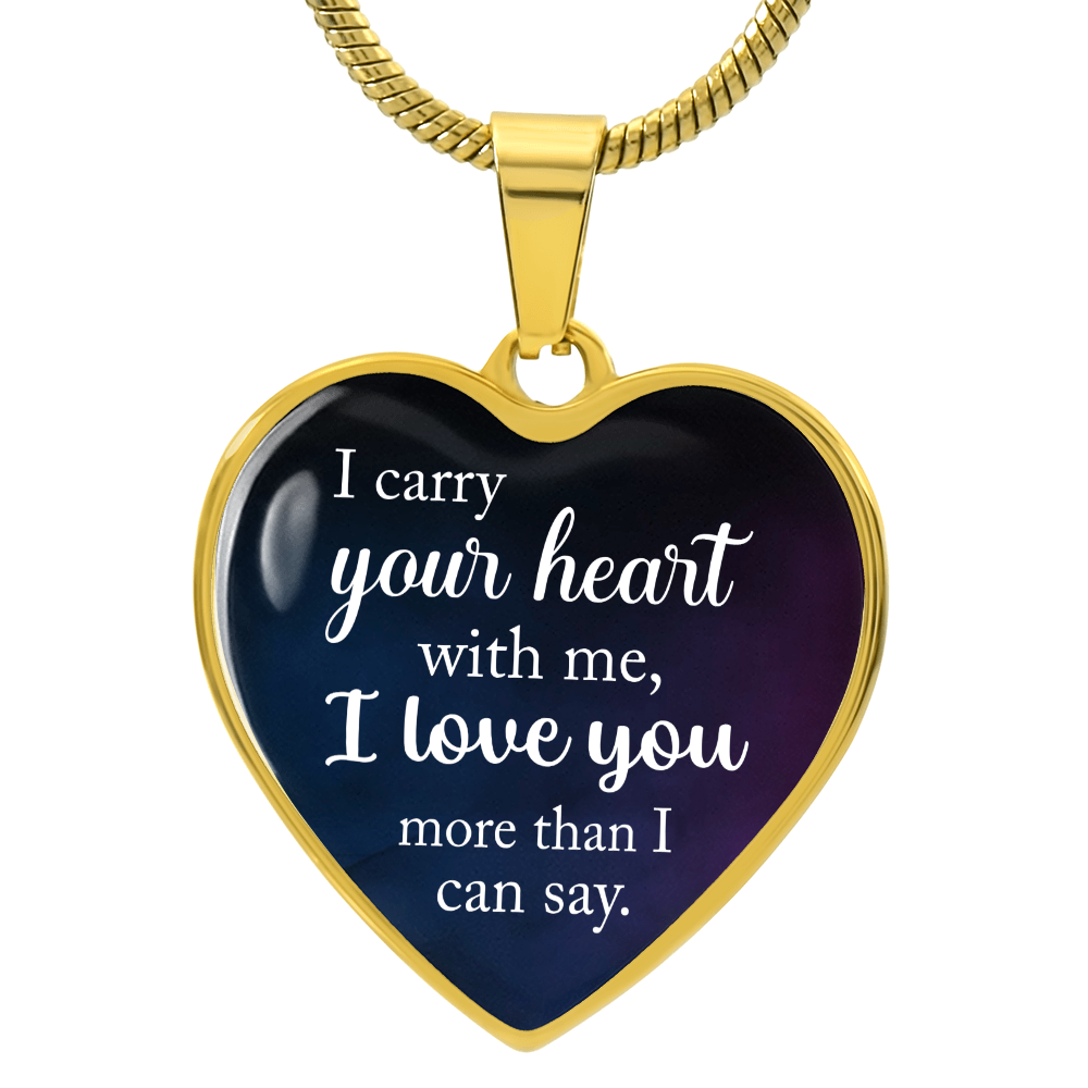 I Carry Your Heart With Me Engraved Heart Necklace