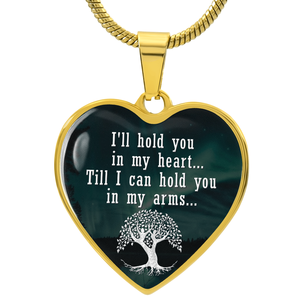 Hold You in My Heart Engraved Heart Necklace