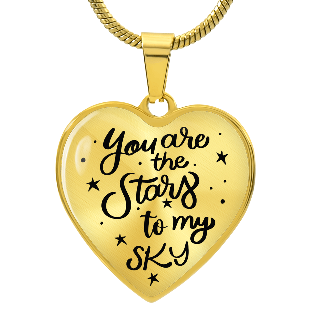 You Are the Stars to My Sky Engraved Heart Necklace