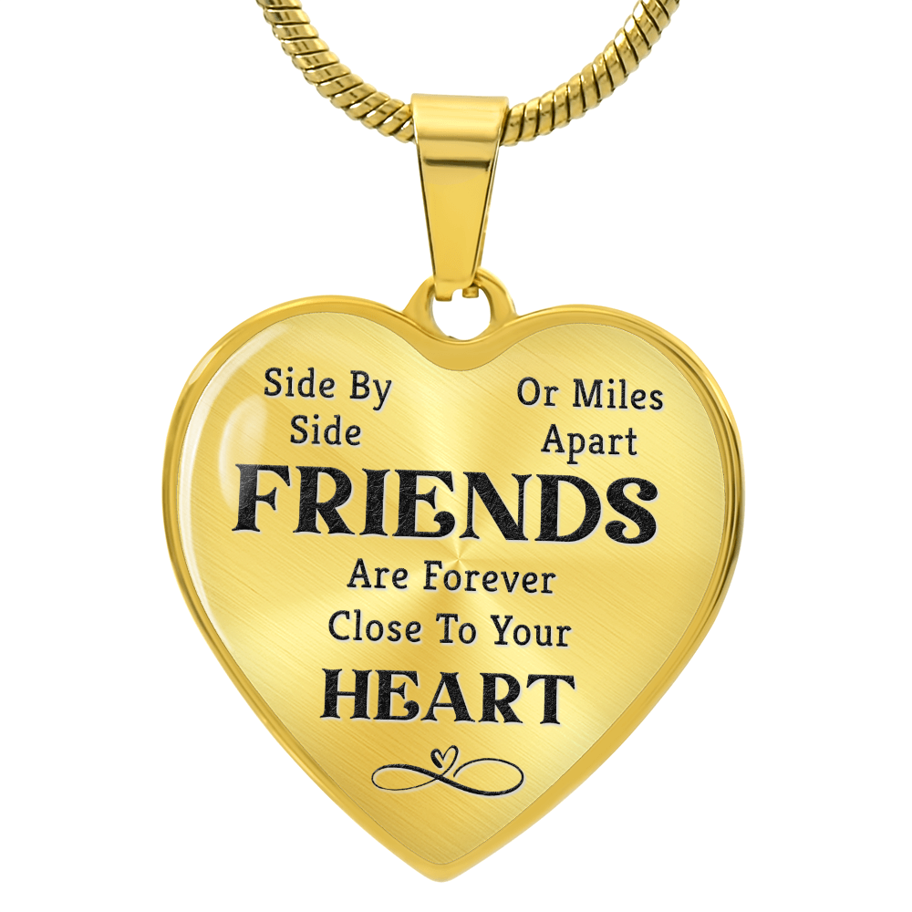 Friends Are Forever Engraved Heart Necklace
