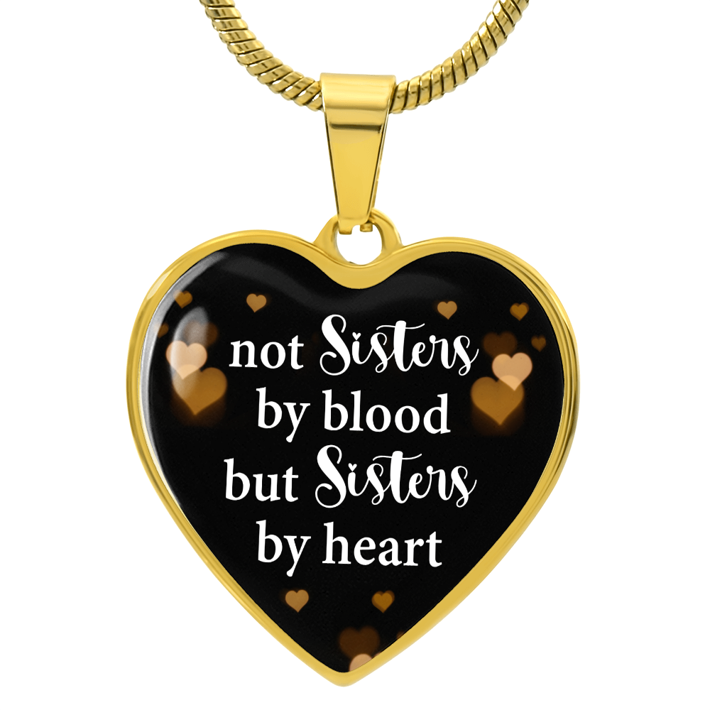 Sisters by Heart Engraved Heart Necklace