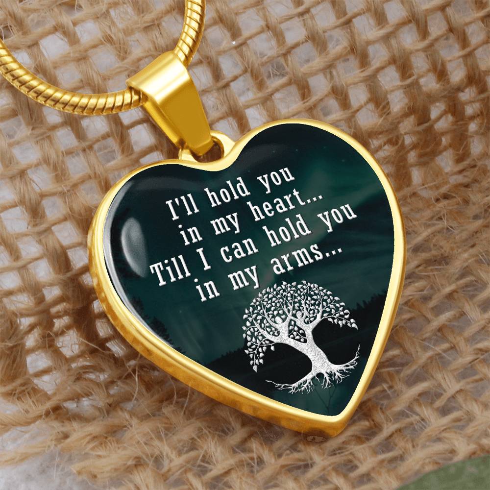 Hold You in My Heart Engraved Heart Necklace