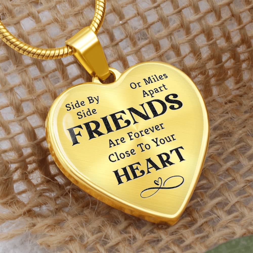 Friends Are Forever Engraved Heart Necklace