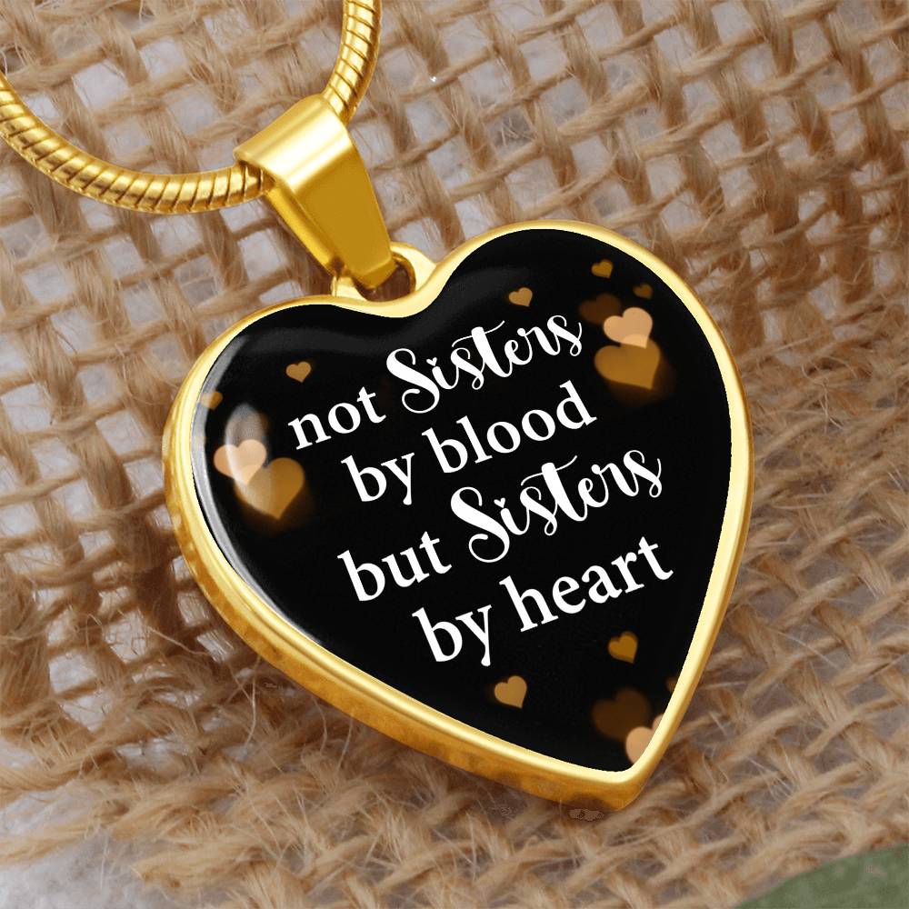 Sisters by Heart Engraved Heart Necklace