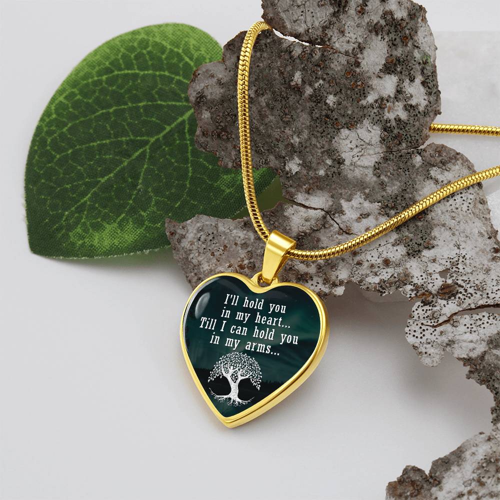 Hold You in My Heart Engraved Heart Necklace