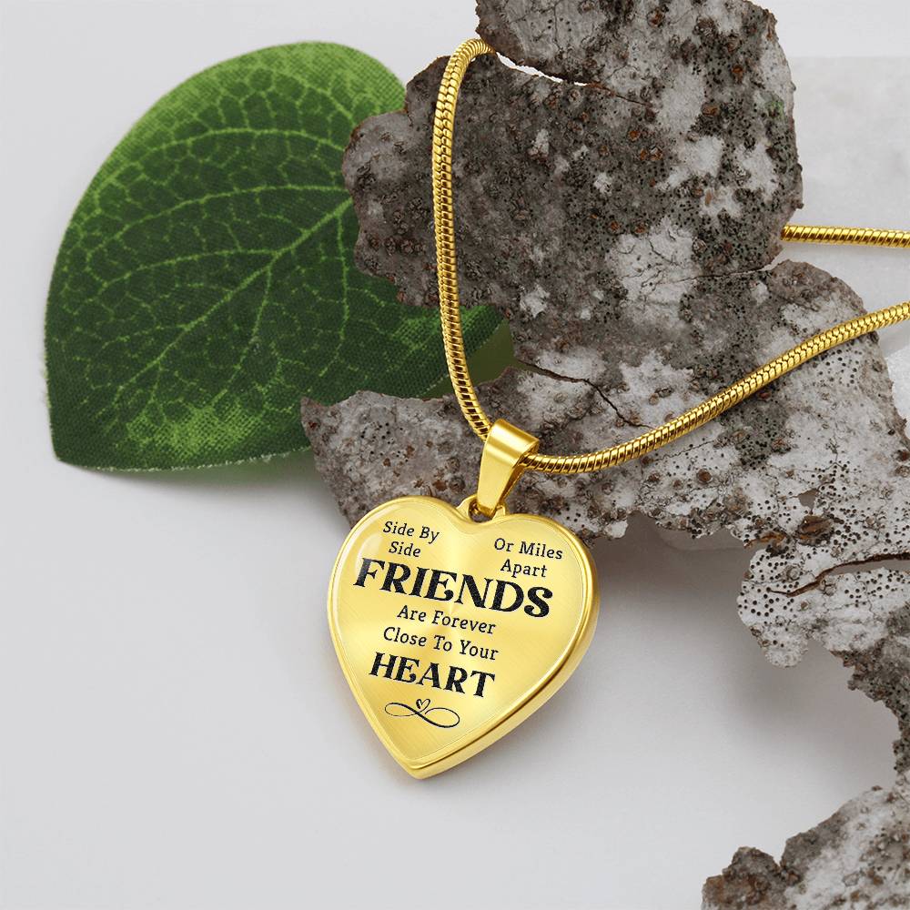 Friends Are Forever Engraved Heart Necklace