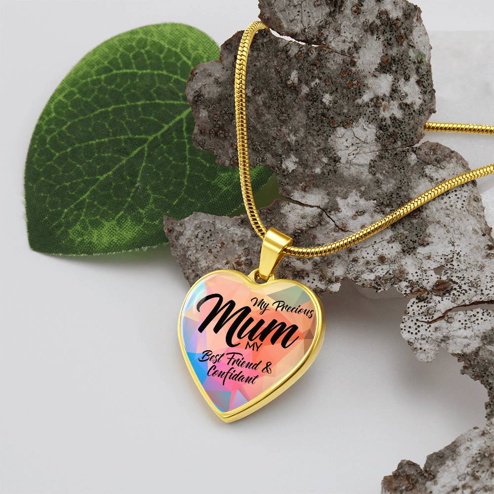 My Precious Mum Best Friend & Confidant Engraved Heart Necklace