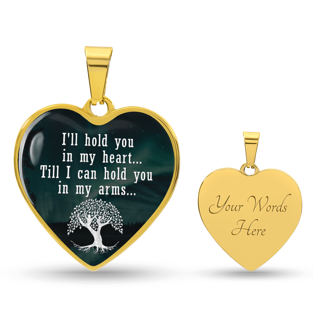 Hold You in My Heart Engraved Heart Necklace