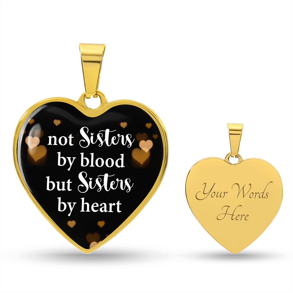 Sisters by Heart Engraved Heart Necklace