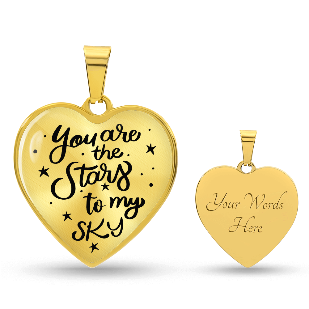 You Are the Stars to My Sky Engraved Heart Necklace