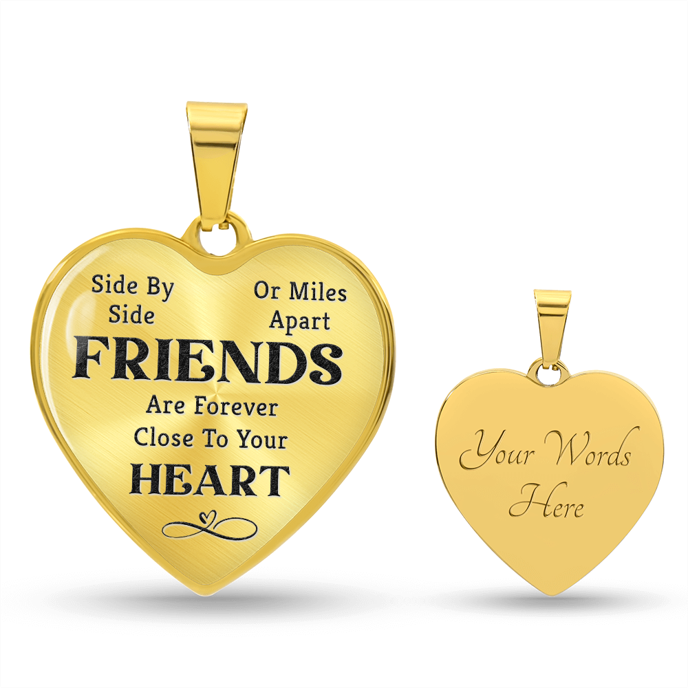 Friends Are Forever Engraved Heart Necklace