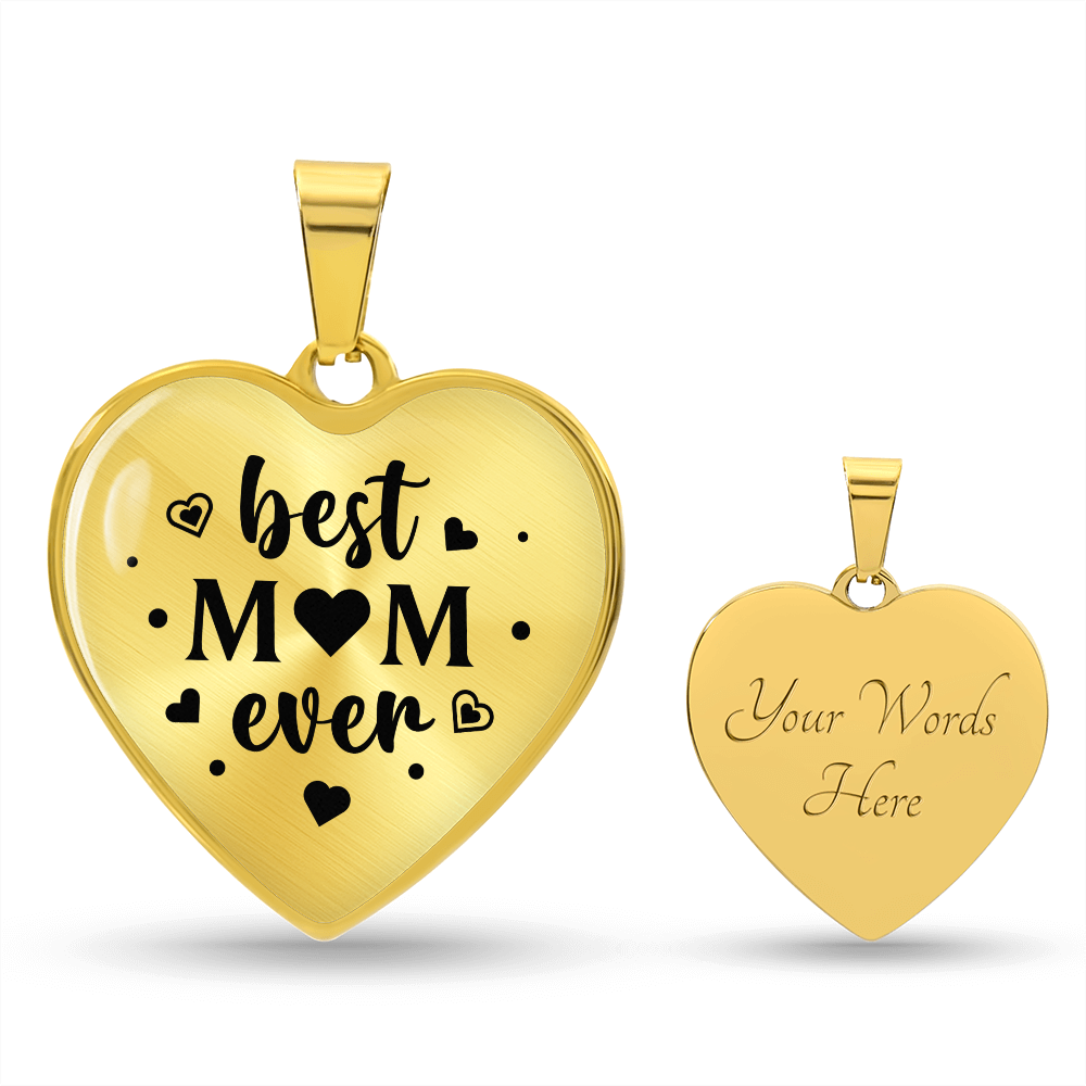 Best Mum Ever Engraved Heart Necklace