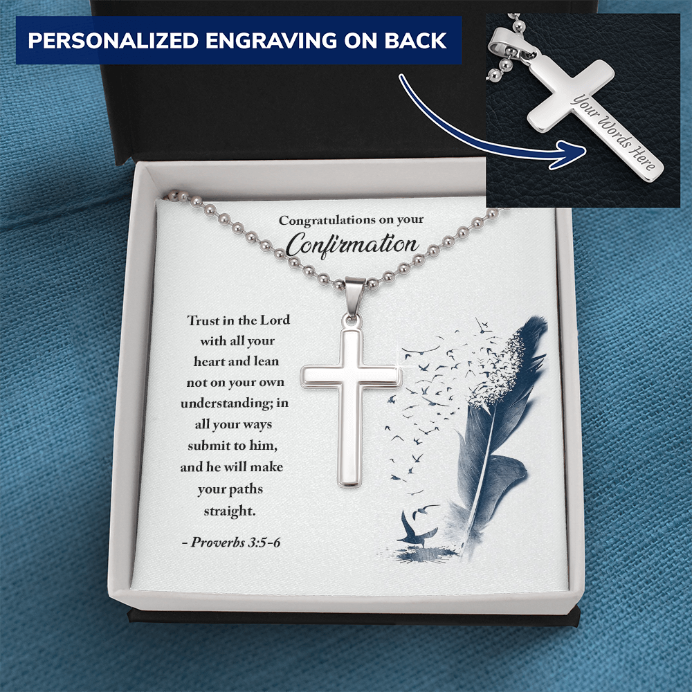 Personalised Cross Necklace with Ball Chain