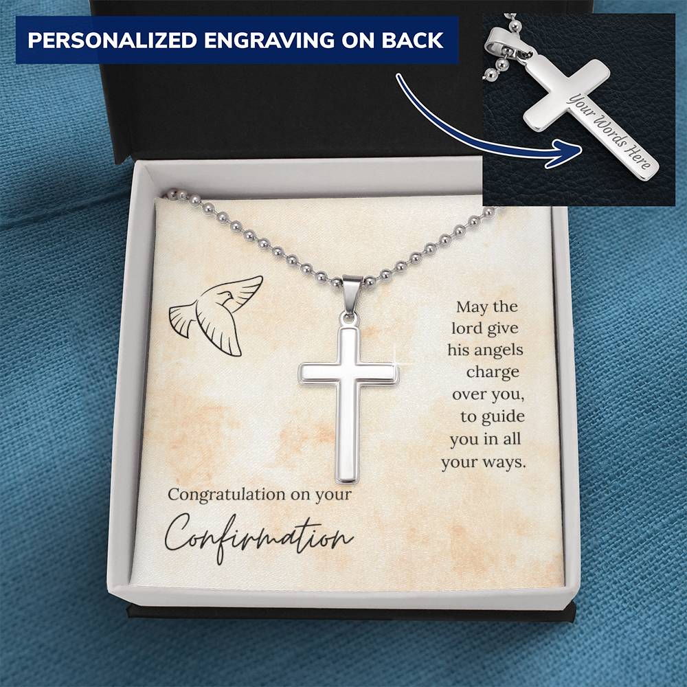 Personalised Cross Necklace with Ball Chain