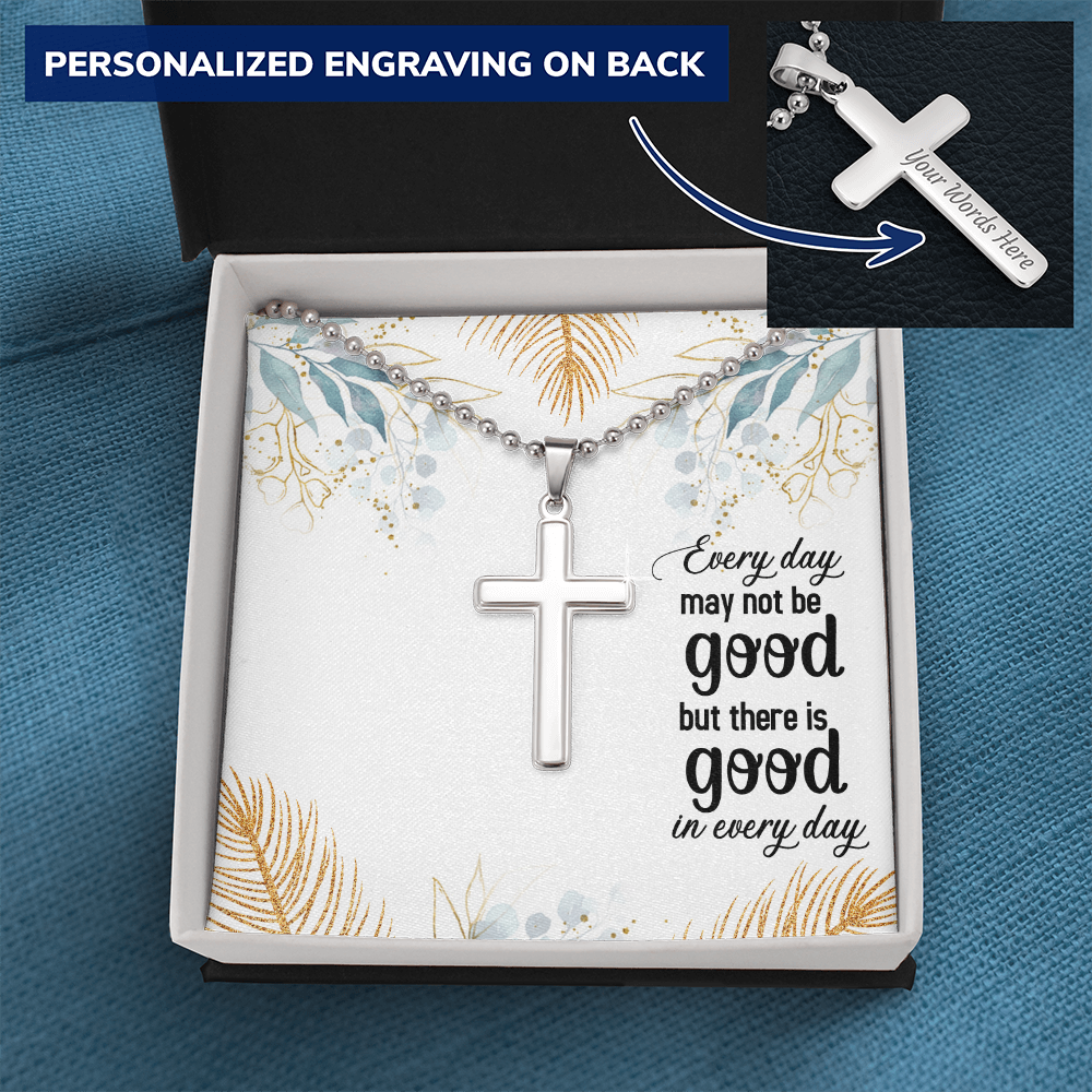 Personalised Cross Necklace with Ball Chain