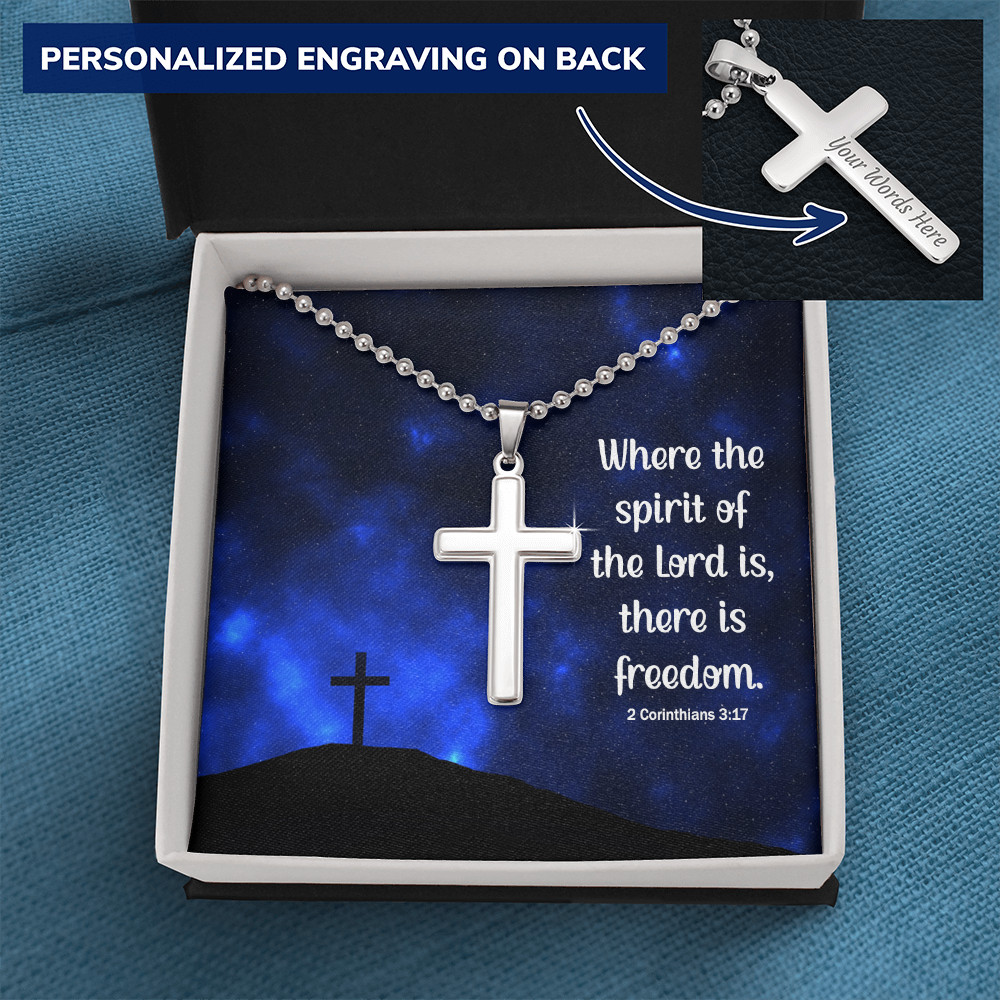 Personalised Cross Necklace with Ball Chain