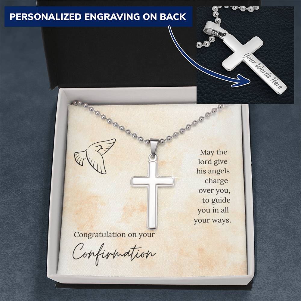 Personalised Cross Necklace with Ball Chain