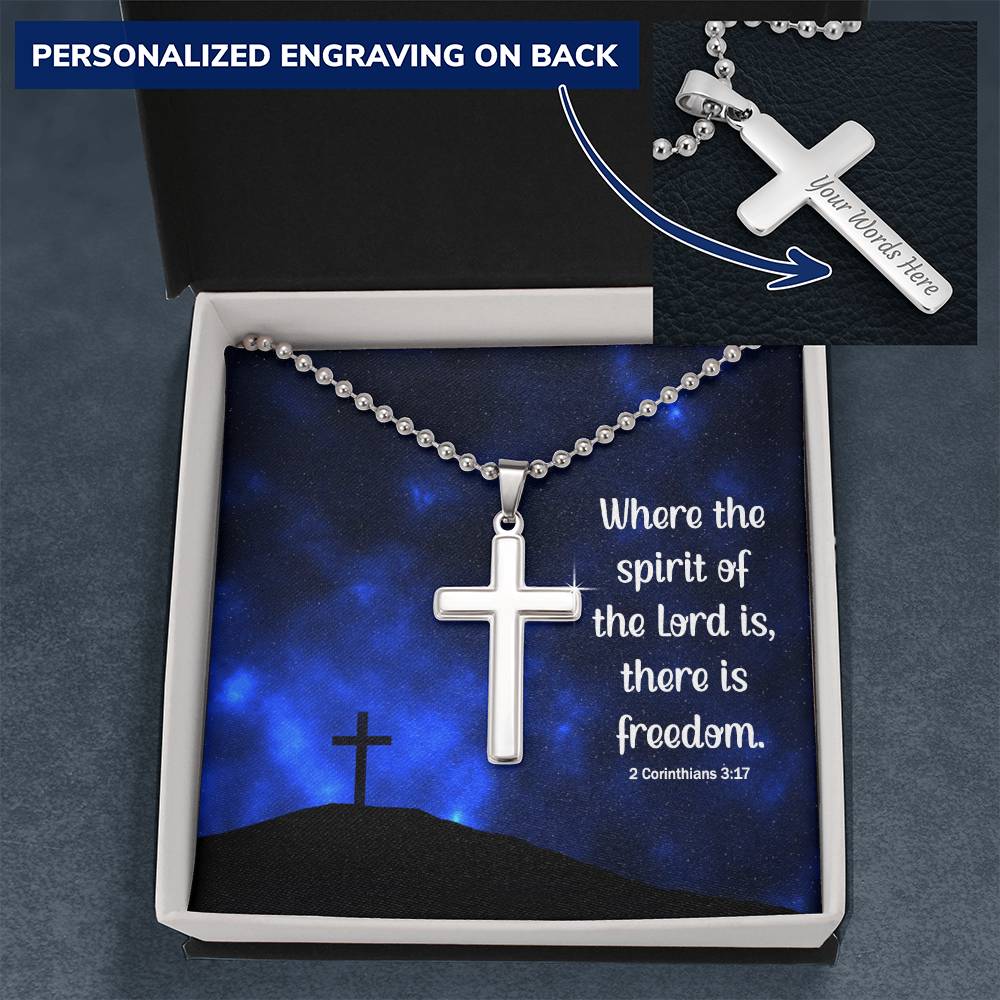 Personalised Cross Necklace with Ball Chain