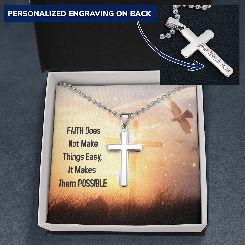 Personalised Cross Necklace with Ball Chain