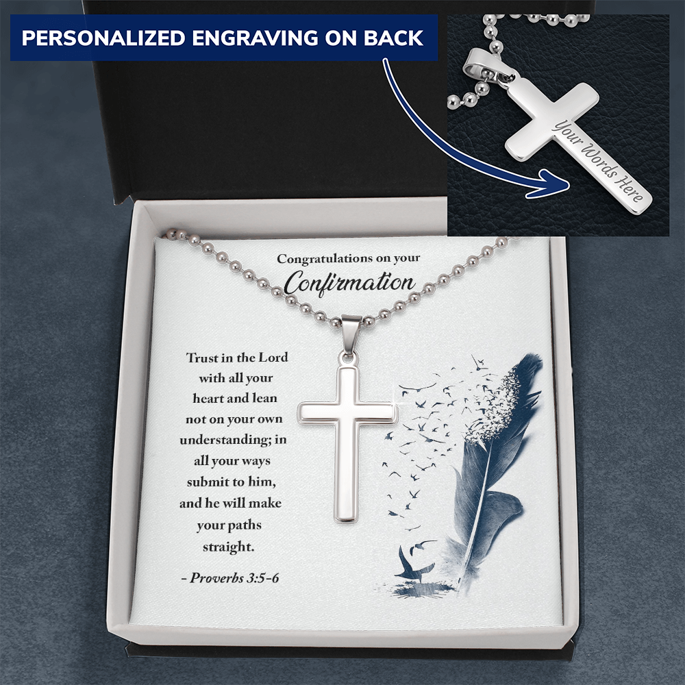 Personalised Cross Necklace with Ball Chain