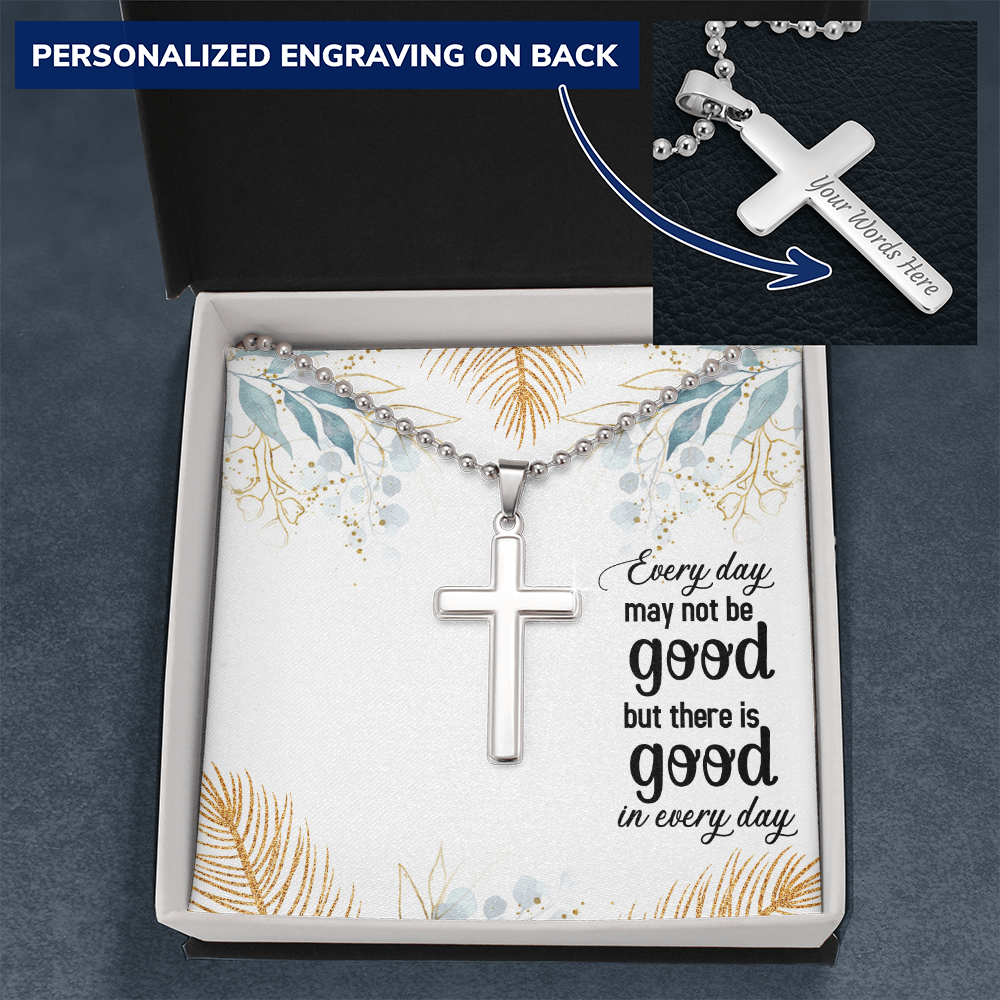 Personalised Cross Necklace with Ball Chain