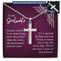 To My Soulmate You Bring Joy to My Life Personalised Cross Necklace with Ball Chain