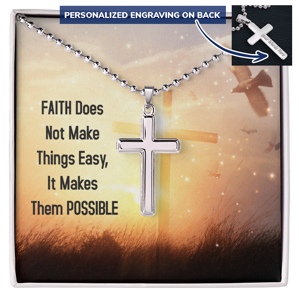 Personalised Cross Necklace with Ball Chain