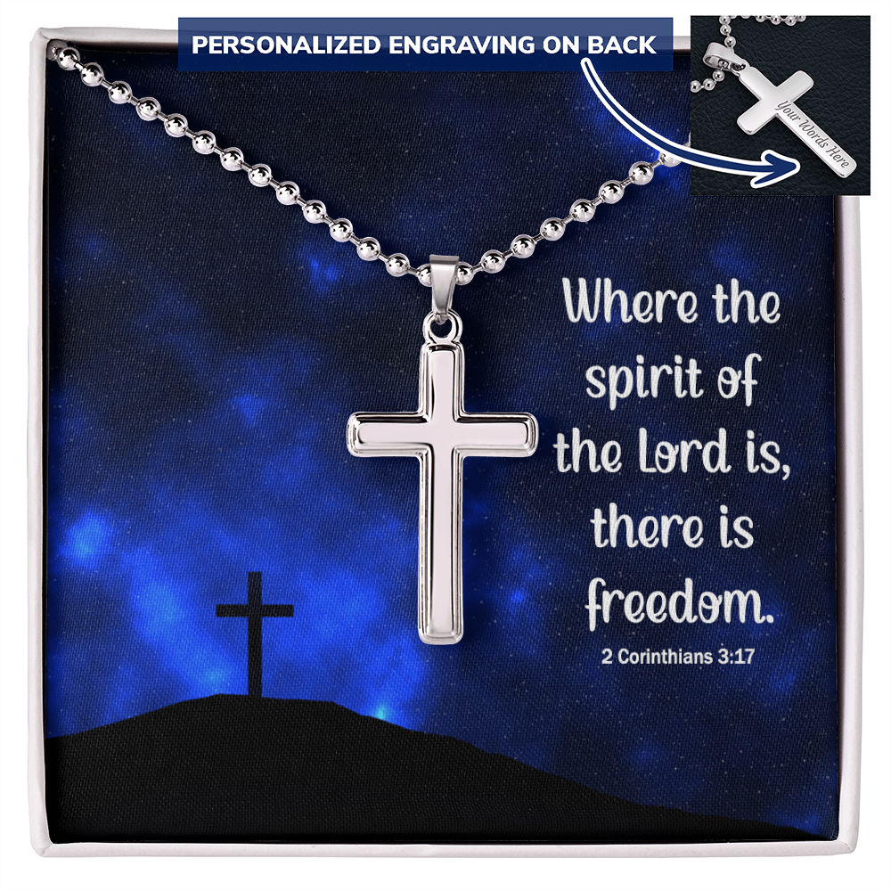 Personalised Cross Necklace with Ball Chain