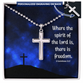 Personalised Cross Necklace with Ball Chain