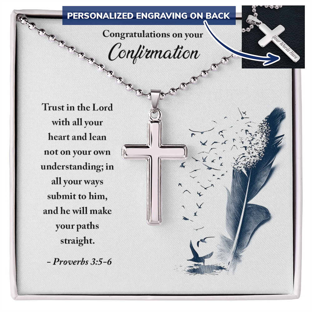 Personalised Cross Necklace with Ball Chain